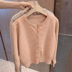 2026 New Fashion Women's Fleece Knit Loose Short Cashmere Sweater Round Neck Warm Korean Sle Casual Female Sweater Top Cloting