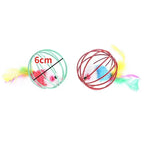 Interactive Cat Toy Mouse Ball Cage Random Color Plush Mouse  Kitten Play Toys for Indoor Kittens Exercise Pet Supplies