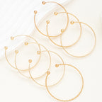 7 Pcs/Set Punk Gold Color Bracelets for Women Streetwear Goth Heart Prints Metal Design Open Bangle Fashion Jewelry Gifts 2024