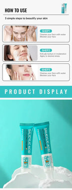 Salicylic Acid Acne Treatment Face Cream Repair Pimple Spots Deep Cleaning Pore Anti-acne Scar Oil Control Moisturizer Skin Care