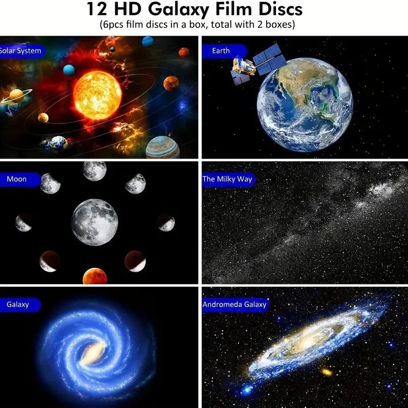 Fantasy Sleep Light Starry Stars Galaxy Projection Lamp Toy 12 in 1 Science Cosmic Wonders Scenery Light For Kids Christmas Gift