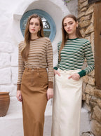 AS SS26  stretch denim skirt fashion lady wear elastic fabric ( waist expands about 2-3cm)