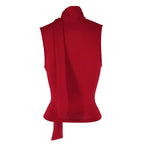 Solid Tank Summer New Women Sexy Sleeveless V-Neck Lady Top Fashion Bandage Streetwear Casual Slim Tank Elegant Knitted Clothing