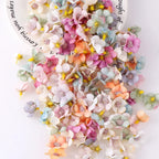 50PCs Mini Artificial Rose Flowers Heads Silk Fake Flowers for Home Dceor Wedding Decoration Craft Wreath Gifts Accessories
