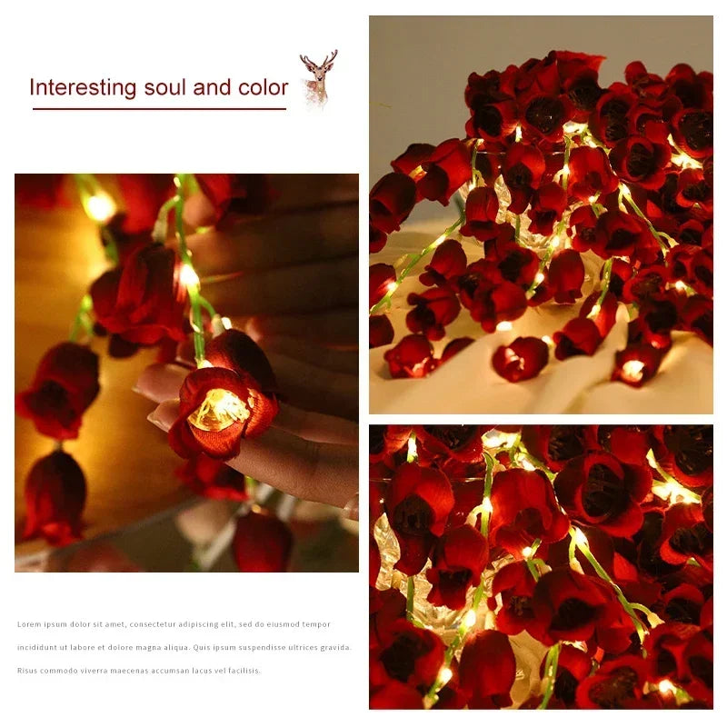 LED Fairy String Lights Lily of The Valley Flowers Light for Wedding Party Bedroom Backdrop Wall Holiday Christmas Decor