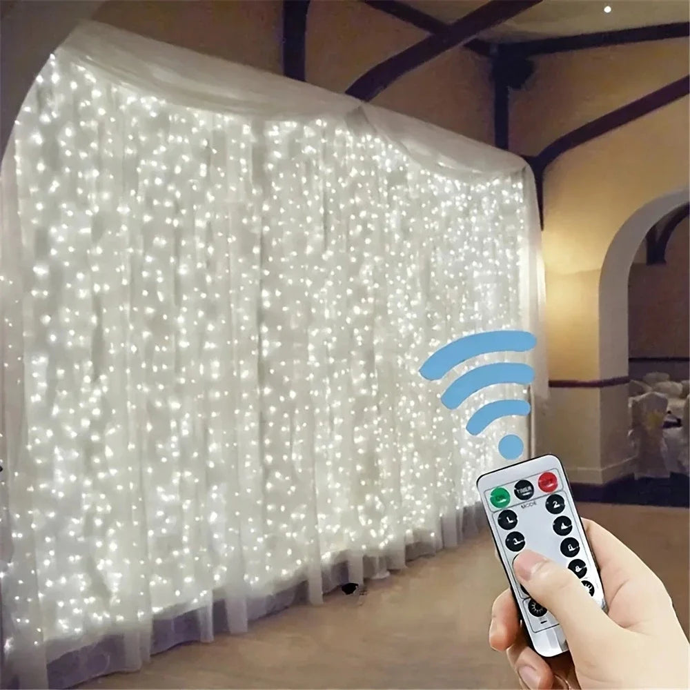 Remote Control Fairy Lights 3 4 6 Meters USB LED Curtain String Lights for Christmas Home Bedroom Decoration Festive Party