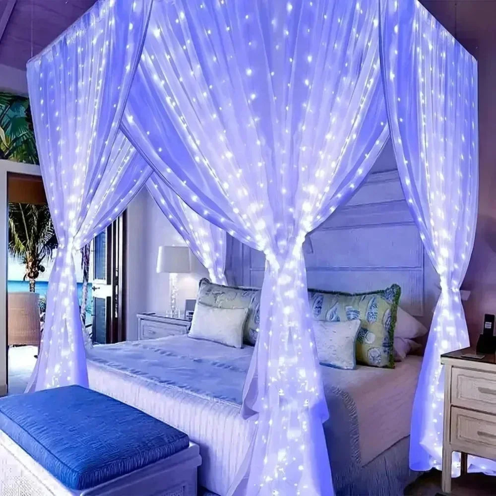 Remote Control Fairy Lights 3 4 6 Meters USB LED Curtain String Lights for Christmas Home Bedroom Decoration Festive Party