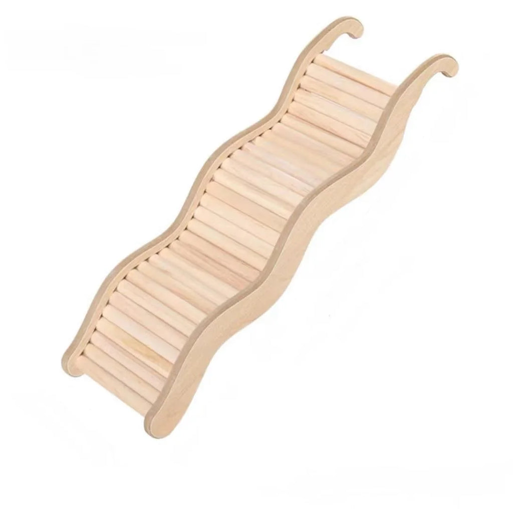 1PC Wooden Wave Staircase Hamster Toy Pet Supplies Cage Decor Accessories Curved Slide Chute for Small Animals