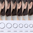 SOMILIA 925 Sterling Silver Platinum Big Hoop Earrings for Women Real Money Jewelry Female Fashion Womens Fine Earrings 10-90mm