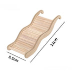1PC Wooden Wave Staircase Hamster Toy Pet Supplies Cage Decor Accessories Curved Slide Chute for Small Animals