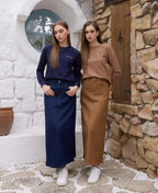AS SS26  stretch denim skirt fashion lady wear elastic fabric ( waist expands about 2-3cm)