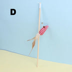 Cat Toy Cat Teaser Stick Handmade Cotton And Linen Woven Wooden Pole Cat Teaser Stick Cute Simulation Mouse Cat Interactive Toy