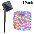 Solar String Fairy Lights Outdoor Waterproof 8 Modes Twinkle Rope Strip Light Garland Lamp for Patio Garden Lawn Tree Yard Fence