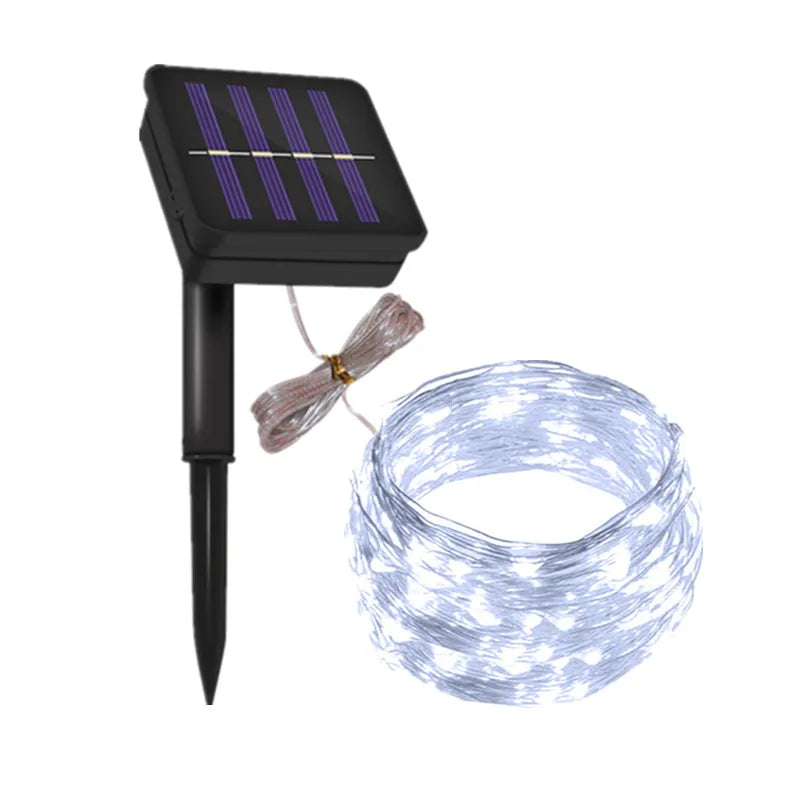 Fairy Lights Solar Garden Lights String Lights with 8 Modes Waterproof Wire Lights for Patio Yard Trees Christmas Party