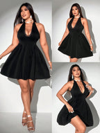 Plus Size Spring/Summer New Arrival Dress V-neck Sensual Lace-trimmed Sleeveless Puff-skirt Evening Gown Solid Colour