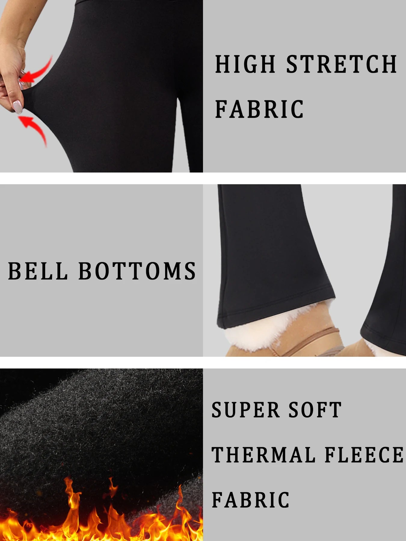 Women's Super Soft Flare Pants High Waisted Tummy Control Workout Yoga Leggings Bell Bottoms