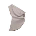 Asymmetric T-shirt New Women's Fashion Trend Spicy Girl Celebrity Temperament Off Shoulder Top