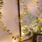 5M 50 LED Fairy Light Leaves Fairy Light Battery Powerd Led Copper Wire String Lights For Home Wedding Party Holiday Decor
