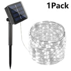 Solar String Fairy Lights Outdoor Waterproof 8 Modes Twinkle Rope Strip Light Garland Lamp for Patio Garden Lawn Tree Yard Fence
