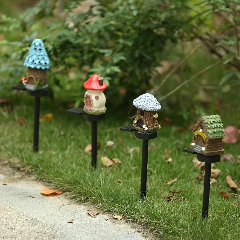 Solar Powered Fairy House Lawn Lamp Solar Led Light Outdoor Garden Decoration Lamp Waterproof Solar Lights