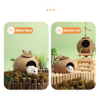 Hamster House Bite-resistant Natural Small Pet Coconut Cages Guinea-pig Hamster Hideout House Toy Wooden House Pet Supplies