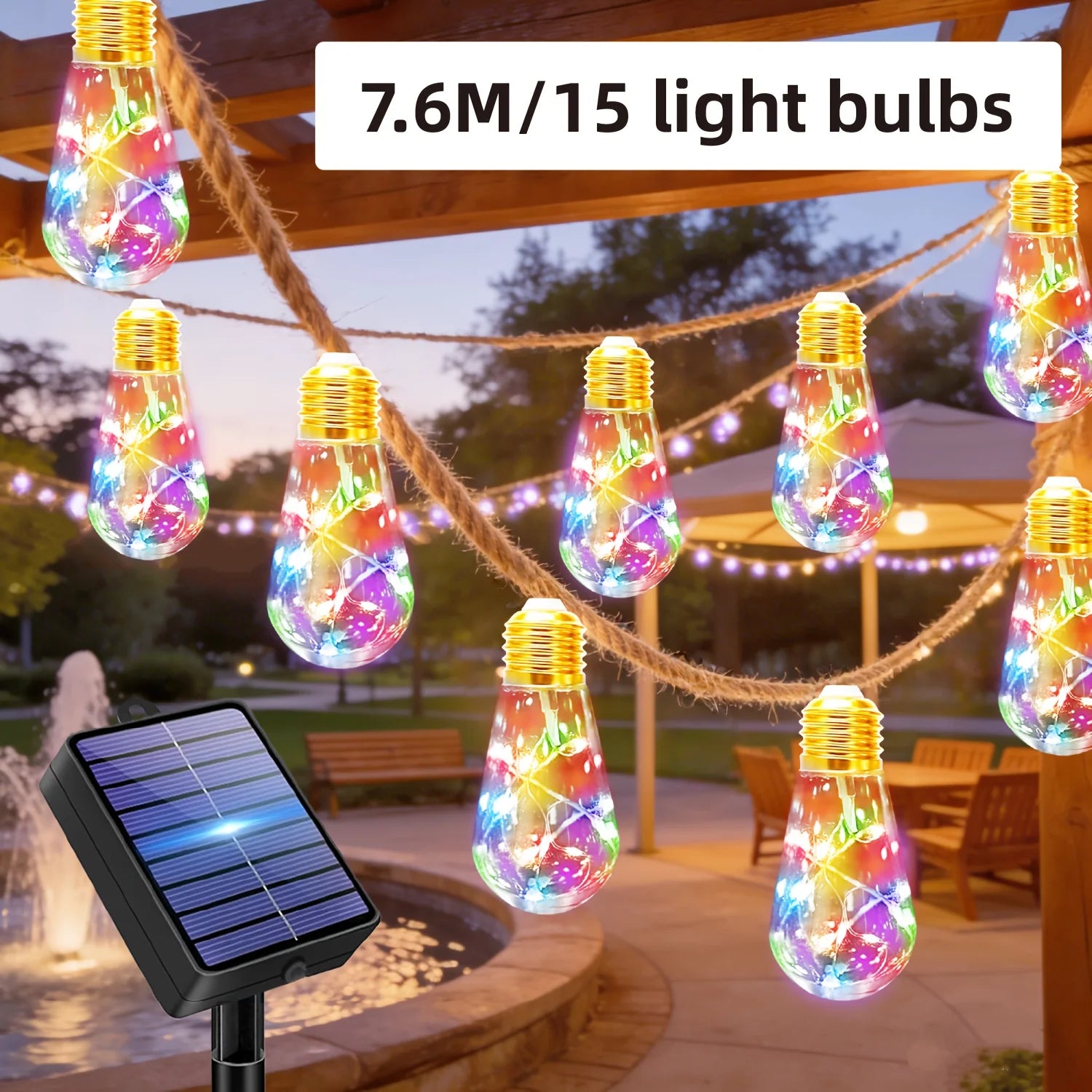 New Arrival! Solar Fairy Lights with 25/15/10 Unbreakable Clear Bulbs - IP44 Waterproof & 8 Modes for Outdoor Bliss!