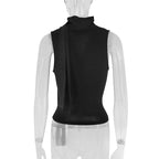 Solid Tank Summer New Women Sexy Sleeveless V-Neck Lady Top Fashion Bandage Streetwear Casual Slim Tank Elegant Knitted Clothing