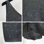 Rhinestones Tank Top Elegant Sleeveless Shiny Loose Knit Camis Corset Summer Women's Tube Top Aesthetic Clothing Korean
