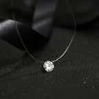 5 Colors Dazzling Zircon Necklace Invisible Transparent Fishing Line Simple Pendant Necklace Jewelry For Women Pearl Jewelry