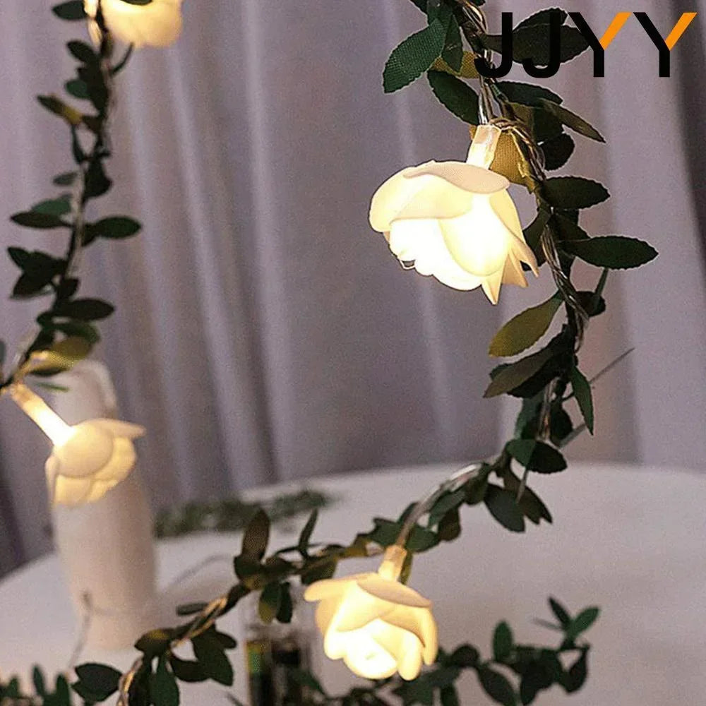 JJYY 1.5M/3M/6M Rose Fairy String Lights,Rose Flower Indoor Fairy Lights Valentine's Day Wedding Decorations, Battery Powered
