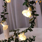 JJYY 1.5M/3M/6M Rose Fairy String Lights,Rose Flower Indoor Fairy Lights Valentine's Day Wedding Decorations, Battery Powered