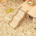 1PC Wooden Wave Staircase Hamster Toy Pet Supplies Cage Decor Accessories Curved Slide Chute for Small Animals