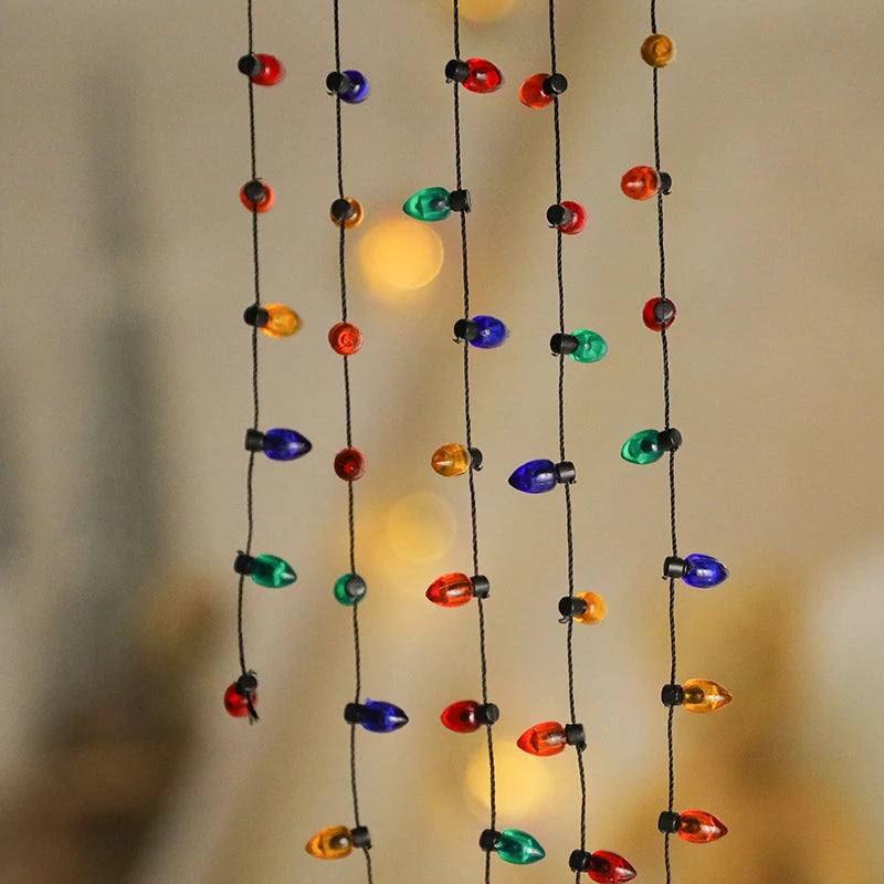 5yards Mini Colorful Bulb Christmas Fairy Lights Fake Light String Garland For Xmas New Year Party Home Dollhouse DIY Decor Gift