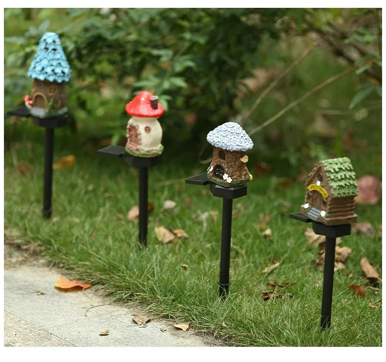 Solar Powered Fairy House Lawn Lamp Solar Led Light Outdoor Garden Decoration Lamp Waterproof Solar Lights