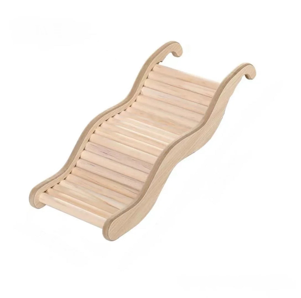 1PC Wooden Wave Staircase Hamster Toy Pet Supplies Cage Decor Accessories Curved Slide Chute for Small Animals