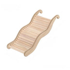 1PC Wooden Wave Staircase Hamster Toy Pet Supplies Cage Decor Accessories Curved Slide Chute for Small Animals