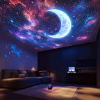 Star and moon projection night light fairy light bedroom LED atmosphere music synchronization color changing projection light