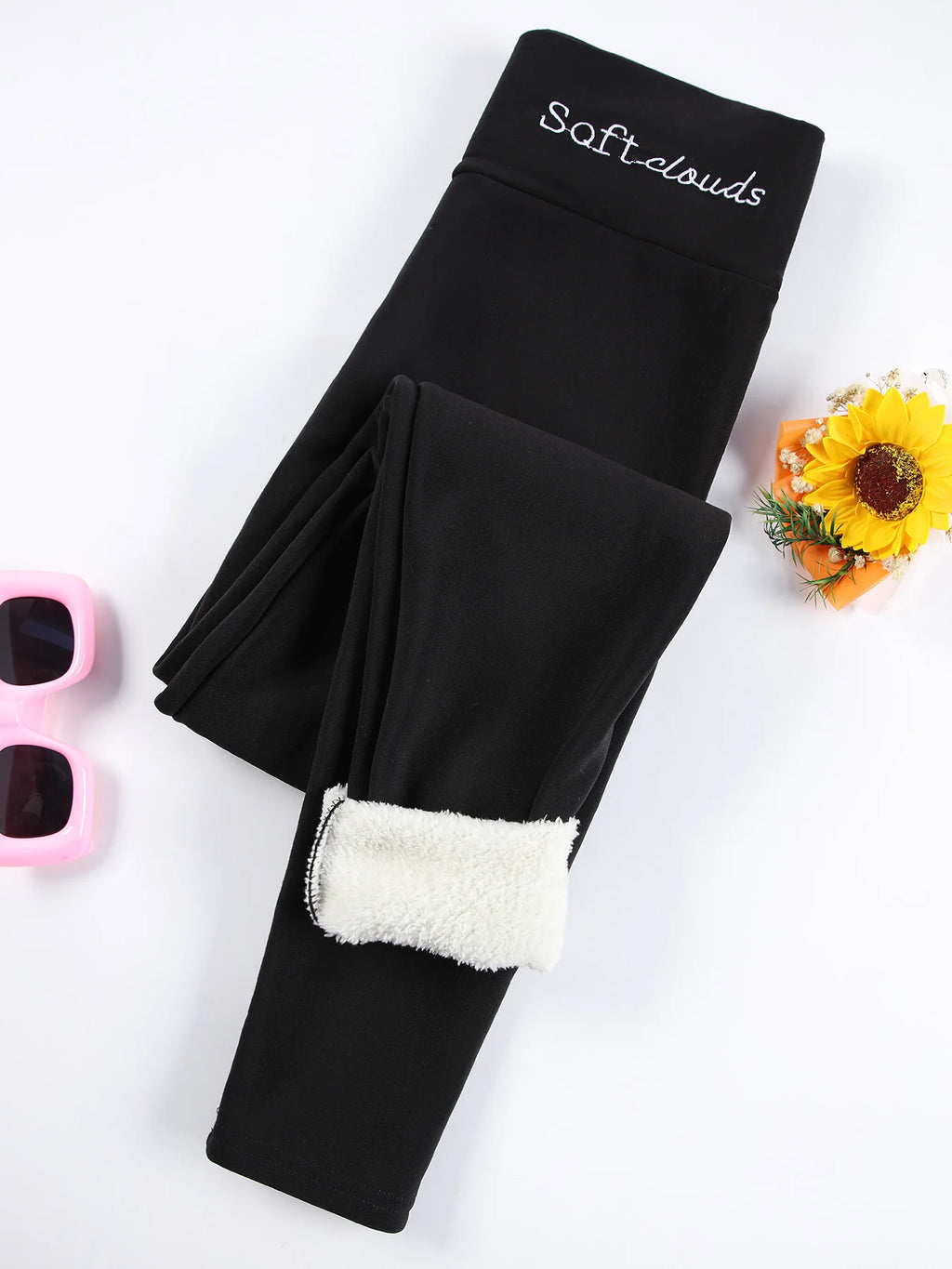 S-XL Autumn Winter Women Fleece Leggings Letter Embroidery Design Warm Velvet Thicken High Waist Butt-Lifting Tights Casual Wear