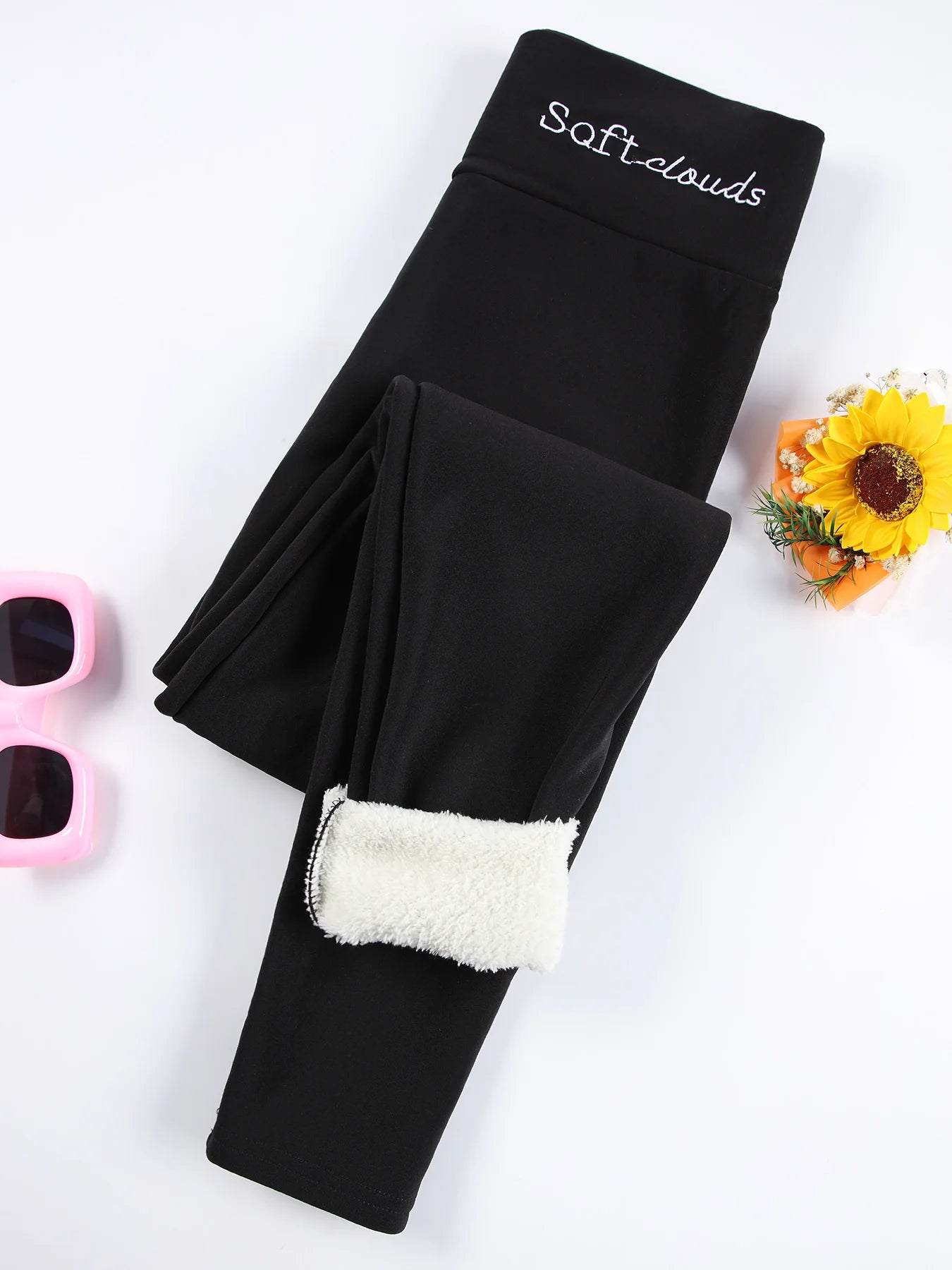 S-XL Autumn Winter Women Fleece Leggings Letter Embroidery Design Warm Velvet Thicken High Waist Butt-Lifting Tights Casual Wear