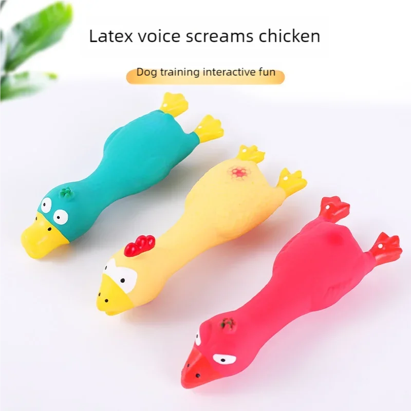 Bite Resistant Squeaky Dog Rubber Toy Latex Chew Toy in Animal Shapes for Puppy Sound Making Pet Supplies for Dogs