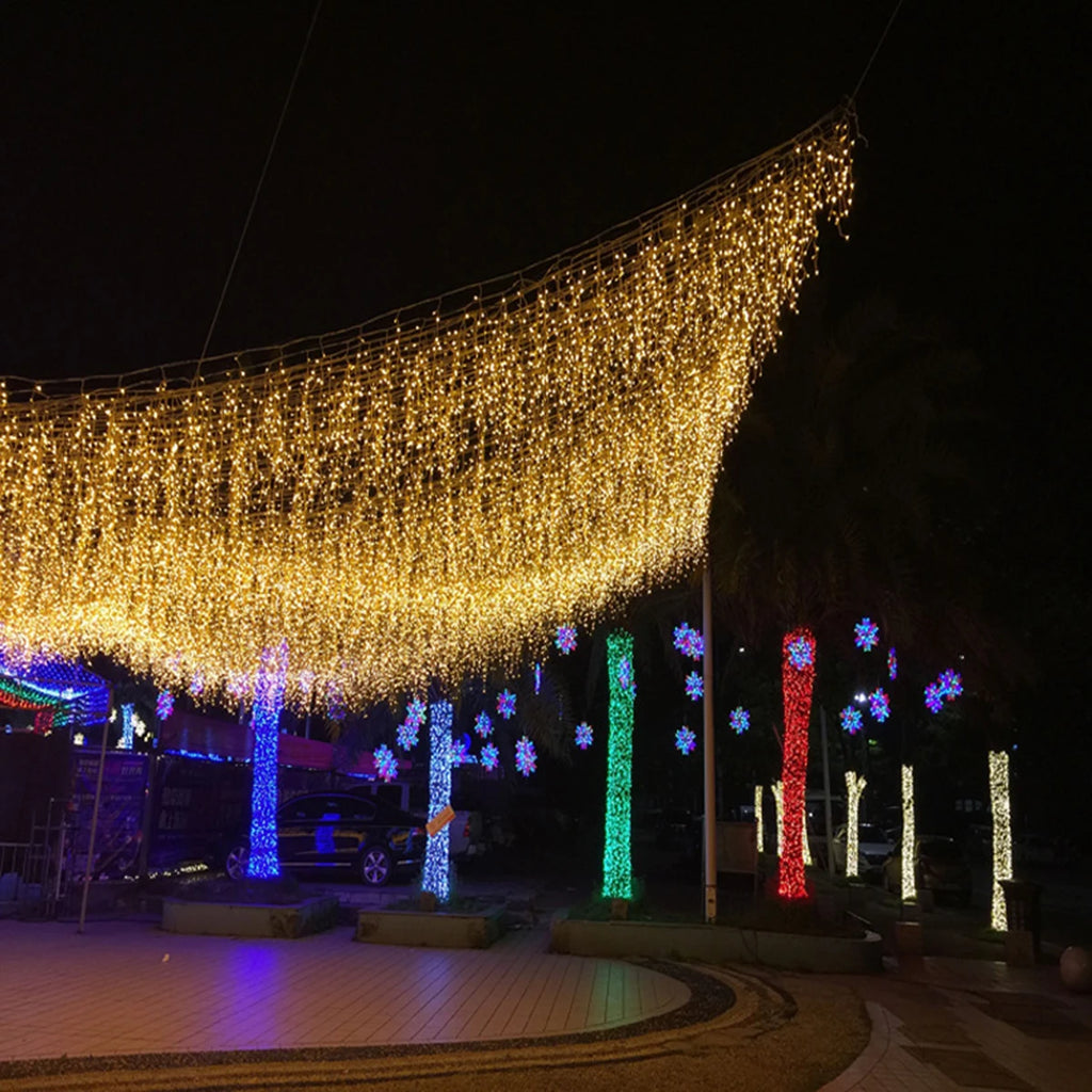 LED Icicle Fairy Lights Outdoor String Lights Christmas Garland For House New Year Garden Yard Party Wedding Terrace Decor