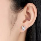 Hot Selling 925 Sterling Silver Cute Dazzling Mouse Cartoon Stud Earrings For Women Girl Authentic Original Jewelry Gift