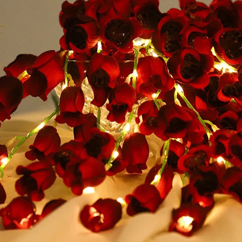 LED Fairy String Lights Lily of The Valley Flowers Light for Wedding Party Bedroom Backdrop Wall Holiday Christmas Decor