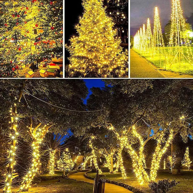 Fairy Lights Solar Garden Lights String Lights with 8 Modes Waterproof Wire Lights for Patio Yard Trees Christmas Party