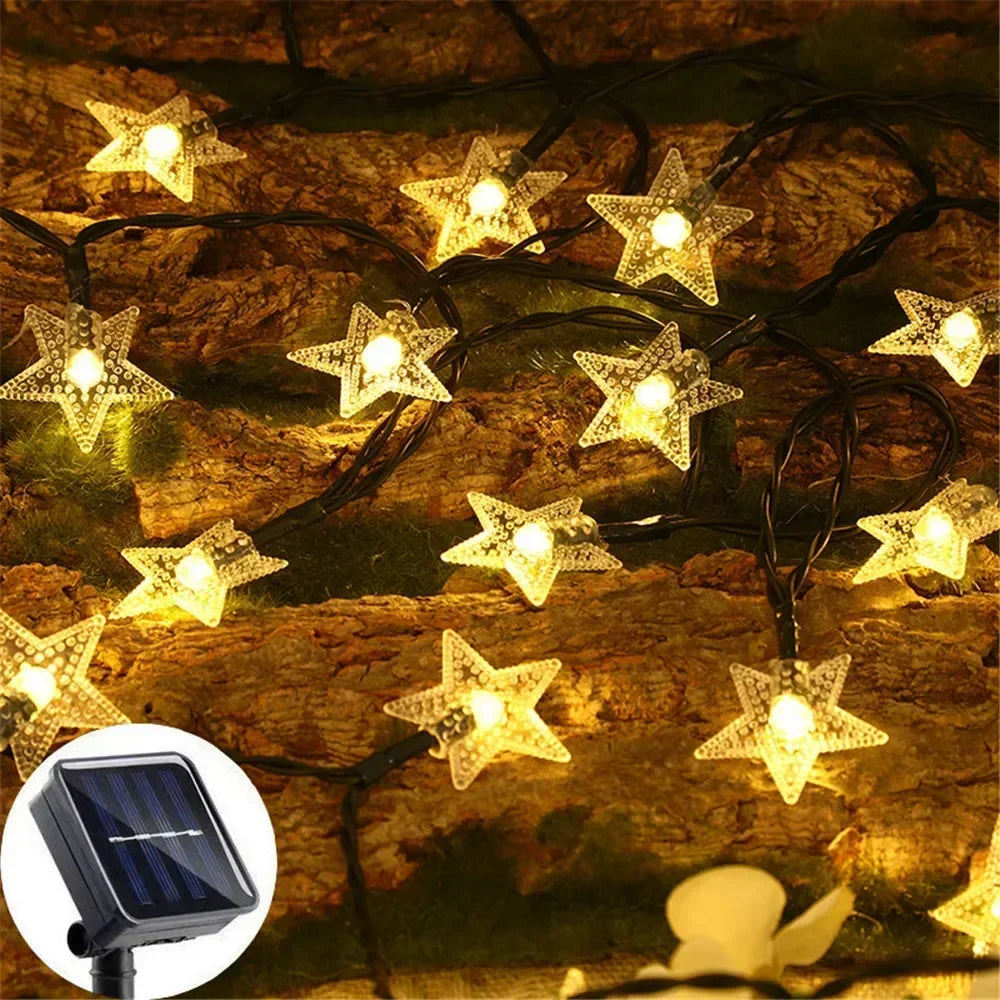 LED Solar Powered Fairy Lights Outdoor Solar Star String Lights For Christmas Patio Garden Yard Porch Wedding Birthday Decor