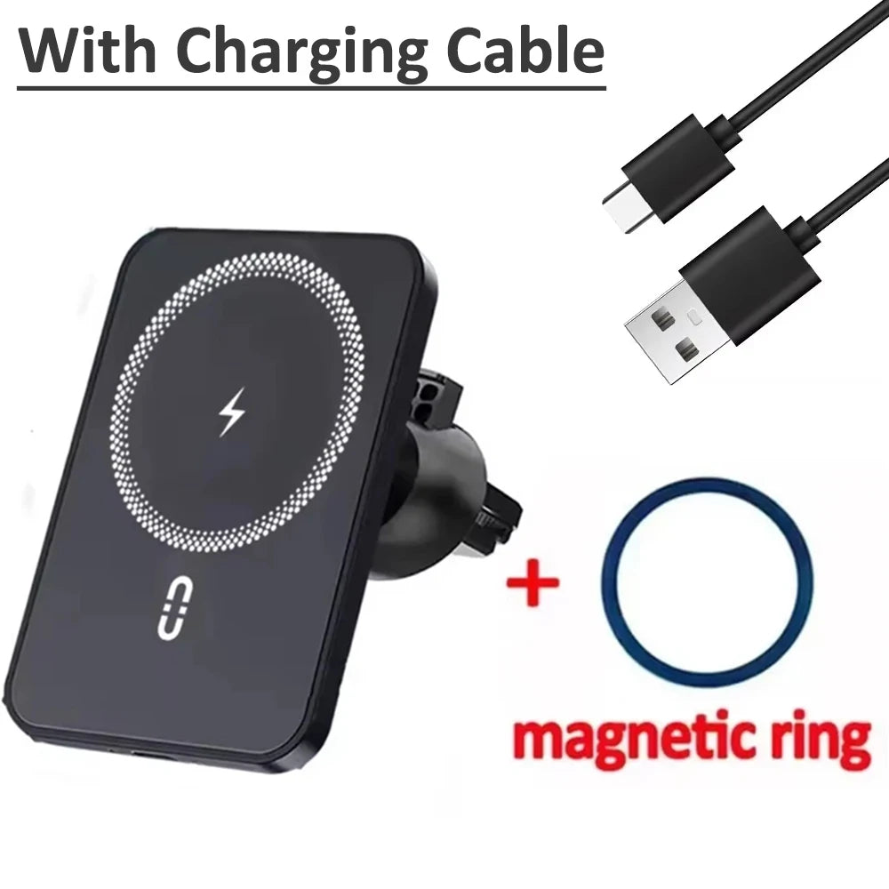Magnetic Car Air Vent GPS Phone Holder Stand Wireless Charger For Magsafe iPhone 17 16 15 14 13 12 Pro Max Cellphone Bracket