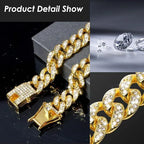 New Style Pet Collar Necklace Cat Dog Full Diamond Cuban Chains Dog Chains Lock Buckle Gold Silver Rose Gold Pet Supplies