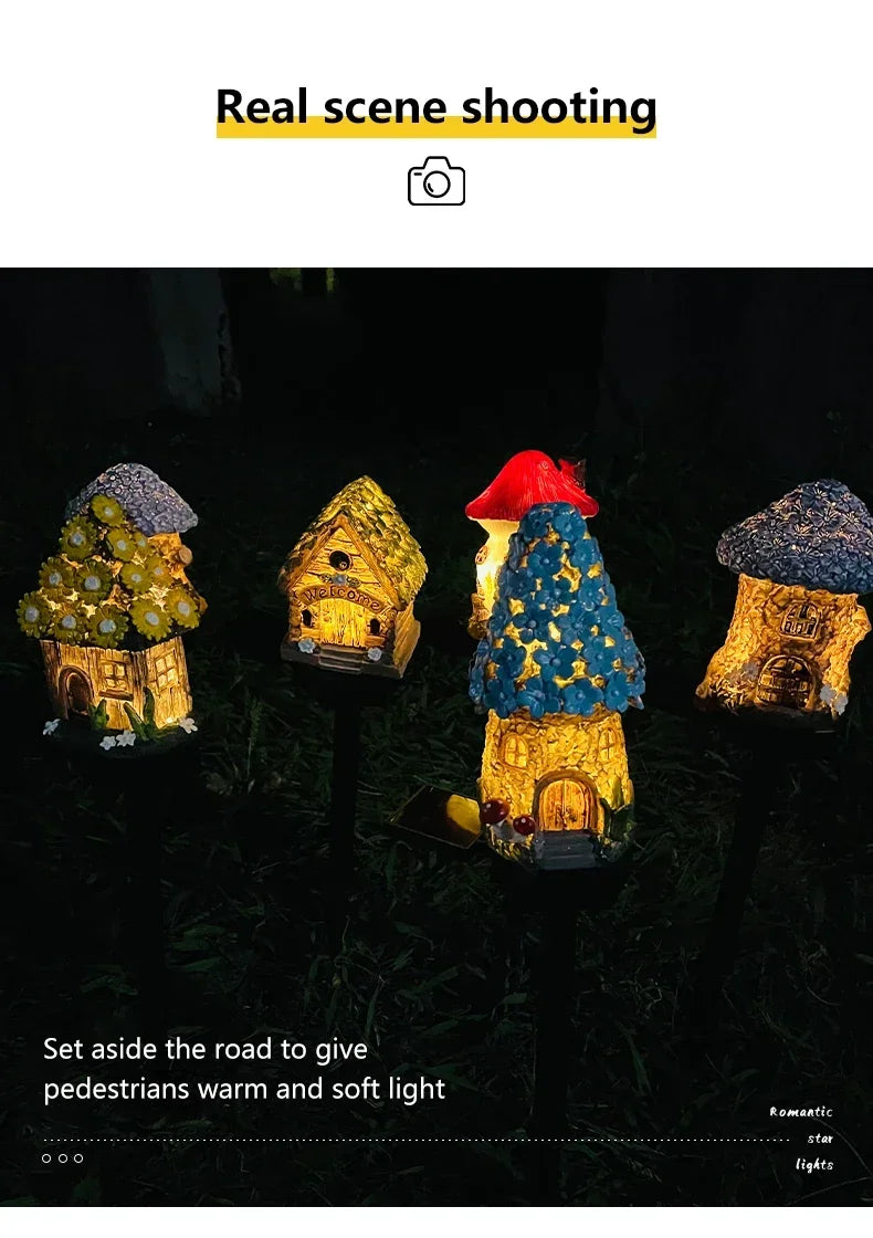 Solar Powered Fairy House Lawn Lamp Solar Led Light Outdoor Garden Decoration Lamp Waterproof Solar Lights