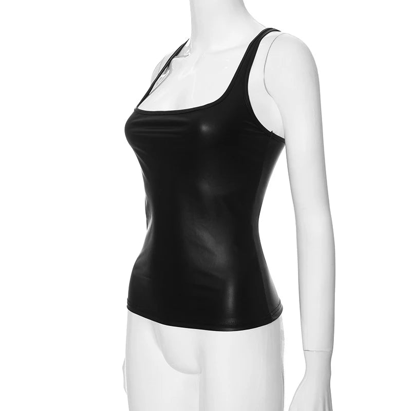 Solid Tank Top Women Edgy Clothes Y2k Accessories Sleeveless Ropa De Mujer Square Collar Camison Verano Korean Fashion Clothing