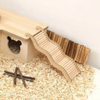 1PC Wooden Wave Staircase Hamster Toy Pet Supplies Cage Decor Accessories Curved Slide Chute for Small Animals